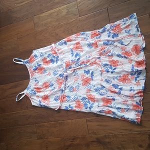 Gap Women's Floral Print Lined Adjustable Strap with Waist Tie Midi Dress Size M